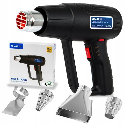 OPALARKA ELEKTRYCZNA 2000W REGULACJA 230V 2 BIEGI 100-600°C MOCNA + 4 na Arena.pl