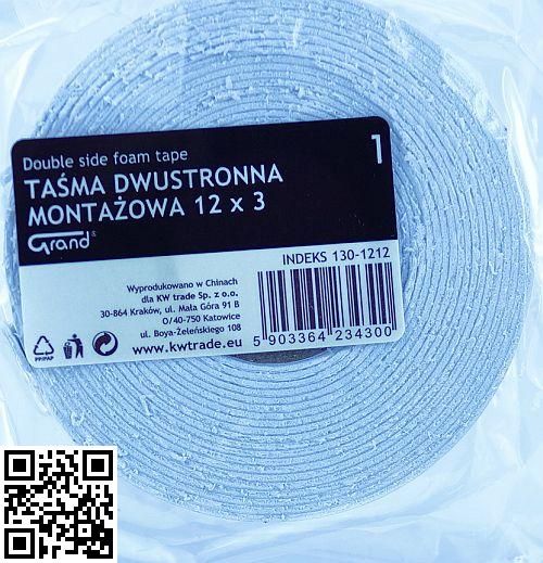 TAŚMA DWUSTRONNA 12X3 GRAND zdjęcie 1
