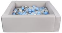 Kwadratowy suchy basen z ekoskóry z 300 piłeczkami - MEGA ZESTAW DLA DZIECI