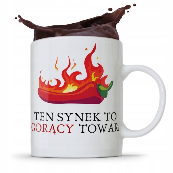 Kubek Prezent Dla Syna Ten Synek To Gorący Towar! Z Nadrukiem Ze Zdjęciem zdjęcie 1