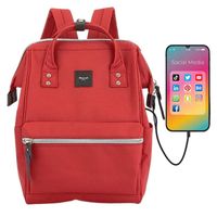 czerwony plecak miejski na laptopa z portem usb - himawari