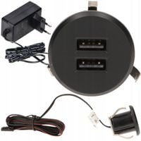 ŁADOWARKA USB WPUSZCZANA CHOWANA W BLAT 3,4A 1,8m