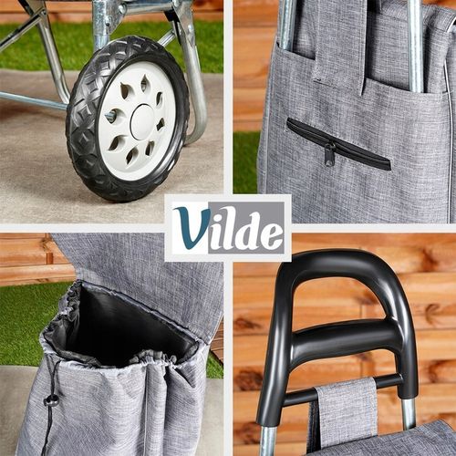 Wózek ZAKUPOWY torba zakupowa szara na kółkach z uchwytem na zakupy na Arena.pl