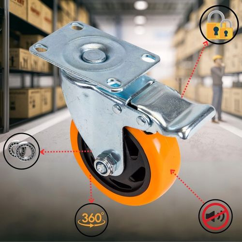 OBROTOWE KÓŁKA PRZEMYSŁOWE Z HAMULCEM DO DUŻYCH OBCIĄŻEŃ 460Kg 100mm na Arena.pl