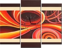 90CM 70 ZEGAR 3 ELEM POMARAŃCZOWY WIR SCIENNY DRUK