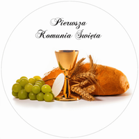 Opłatek na tort Tort Pierwsza Komunia Święta Komunijny Biblia Hostia Tekst