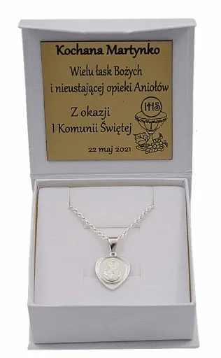 Łańcuszek Srebrny Damski Corda z Medalikiem Serduszko pr 925 Grawer Gratis zdjęcie 13