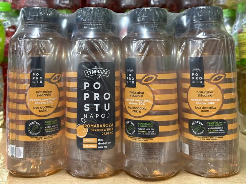 Tymbark Po Prostu napój pomarańcza-brzoskwinia 0,4l - karton zdjęcie 1