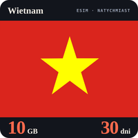 Karta eSIM Internet Wietnam 10 GB na 30 dni - bez rejestracji