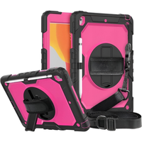 Etui Pancerne na iPad 10.2 Różowe z Uchwytem na Rysik i Paskiem Obrotowe