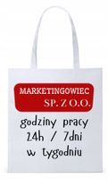 Torba Biała Eco Shopper Dla Marketingowca Prezent Z Nadrukiem Ze Zdjęciem