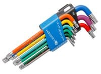 KLUCZE TORX DŁUGIE KOLOROWE 9el HOGERT HT1W817