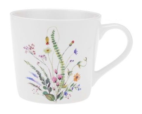 Kubek porcelanowy 400 ml New Bone biały z nadrukiem w kolorowe kwiatki wz.2 na Arena.pl