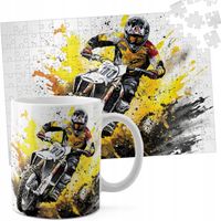 ZESTAW KUBEK + PUZZLE 110EL - MOTOR MOTOCYKL MOTOCROSS