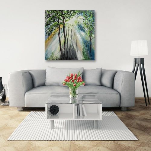 Obraz na płótnie - Canvas, Drzewa zielone 60x60 na Arena.pl