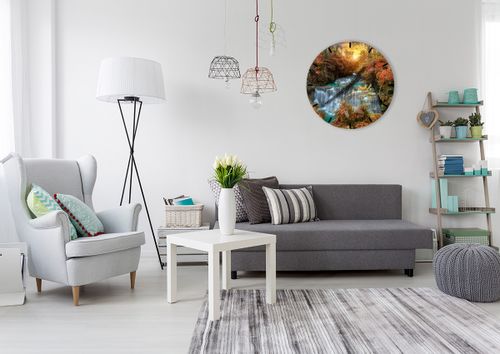 Zegar Ścienny - Wodospad Kaskada - 60X60 Cm - C3Ar60X60-3995 na Arena.pl