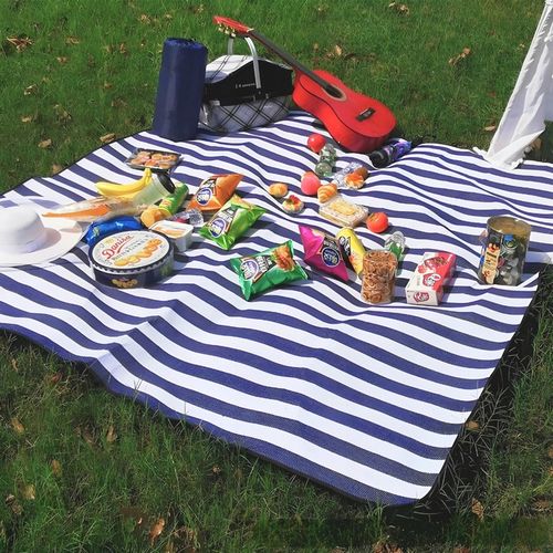 Mata koc plażowy piknikowy izolacja 200x200 duży wodoodporny składany pasy na Arena.pl