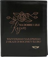 Portfel męski skórzany GRAWEROWANY prezent dla MĘŻA ROCZNICA personalizacja