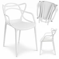 Nowoczesne Krzesło Ażurowe Ogrodowe - Designerskie Krzesło na Taras, Balkon i do Jadalni XD-W-R białe