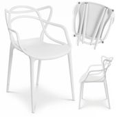 Nowoczesne Krzesło Ażurowe Ogrodowe - Designerskie Krzesło na Taras, Balkon i do Jadalni XD-W-R białe