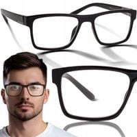 Okulary do czytania korekcyjne plusy klasyczne męskie czarne BRILO