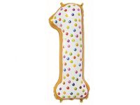Balon foliowy "cyfra 1", ciasteczko, 78 cm [balon na hel]