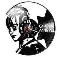 Zegar ścienny z płyty winylowej Kapitan Marvel 1537.14