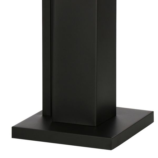 Stojak toaletowy na papier i szczotkę WC, metalowy, czarny, bambus zdjęcie 5