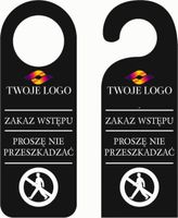 ZAWIESZKA NA DRZWI hotelowa czarna plexi ZAKAZ WSTĘPU NIE PRZESZKADZAĆ