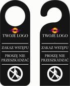 ZAWIESZKA NA DRZWI hotelowa czarna plexi ZAKAZ WSTĘPU NIE PRZESZKADZAĆ