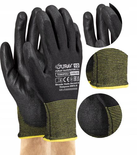 rękawice robocze czarne j-timipoli_bb10-xl - 12 par na Arena.pl