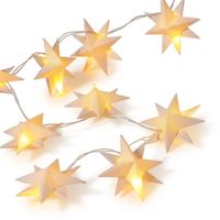 Girlanda Świąteczna 20 LED Gwiazdy Papierowe Ciepła Biel 4m z Timerem