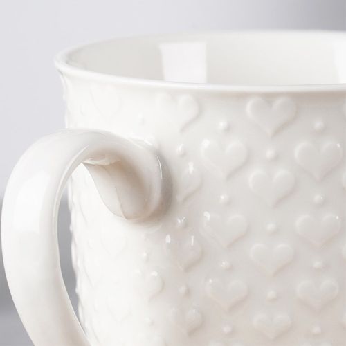 Duży Kubek Ceramiczny do Picia Napojów Kawy Herbaty Ziół Biały 580 ml na Arena.pl