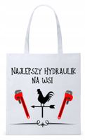 Dla Hydraulika Prezent Torba Eco Biała Shopper Z Nadrukiem Ze Zdjęciem