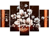 105CM 150CM ZEGAR 5 ELEM MAGNOLIA III WAZA DRUK OBRAZ