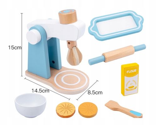 Zabawka Edukacyjna DREWNIANY MIKSER BLENDER ROBOT KUCHENNY DLA DZIECI 3+ na Arena.pl