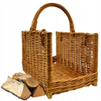 KOSZ WIKLINOWY NA DREWNO DO KOMINKA PROSTY JASNY KOSZYK WIKLINA Rozmiar M