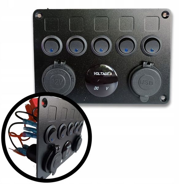 PANEL ŁADOWARKA USB zapalniczki + PRZEŁĄCZNIKI zdjęcie 1