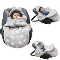 ŚPIWOREK OTULACZ FOTELIK WÓZEK MYSZKA BIPOLAR SERCA BAWEŁNA SZARA