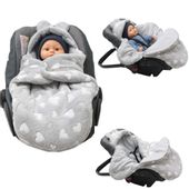 ŚPIWOREK OTULACZ FOTELIK WÓZEK MYSZKA BIPOLAR SERCA BAWEŁNA SZARA