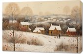 Obraz 90x60cm Wioska Otulona Śniegiem