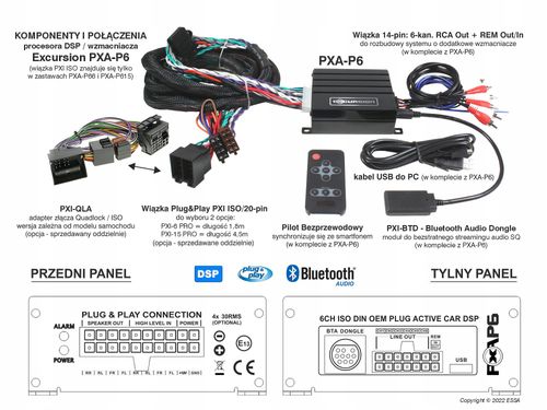 Procesor DSP Excursion 6 kanałów wzmacniacz BT na Arena.pl