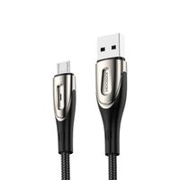 kabel przewód usb-a - microusb 3a wskaźnik ładowania 1.2m czarny