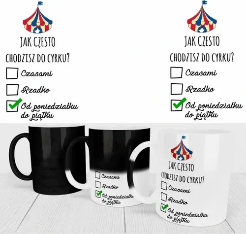 MAGICZNY KUBEK DLA PRACOWNIKÓW DO PRACY NA ODEJŚCIE Z PRACY ŚMIESZNY NADRUK na Arena.pl