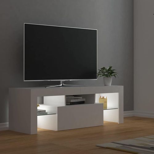 Szafka pod TV z oświetleniem LED, biała, 120x35x40 cm na Arena.pl