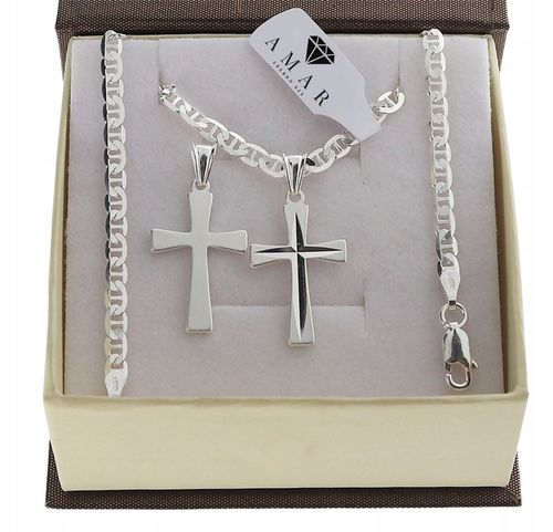 SREBRNY PEŁNY ŁAŃCUSZEK DAMSKI GUCCI Z KRZYŻYKIEM PR. 925 + GRAWER GRATIS na Arena.pl