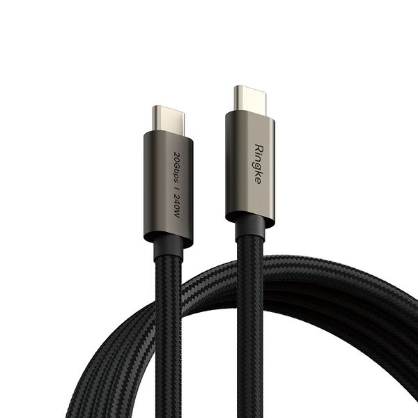 RINGKE USB 3.2 GEN 2X2 TYPE-C CABLE PD240W 100CM BLACK zdjęcie 1