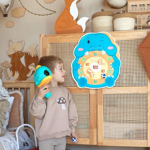 WOOPIE Gra w Rzutki Dart Pistolet Dinozaur na Kulki Rzepy Tarcza Punkty Strzelanie na Arena.pl