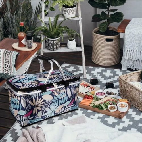 KOSZ PIKNIKOWY KOSZYK TERMICZNY NA PIKNIK ZAKUPY SKŁADANY TORBA DUŻY na Arena.pl