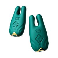 wibrujące klamerki na sutki nave turquoise green zalo